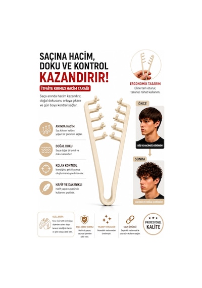 Ognamı3d 3d Baskı Geniş Dişli Saç Şekillendirme Tarağı Ergonomik Tarak 95000958