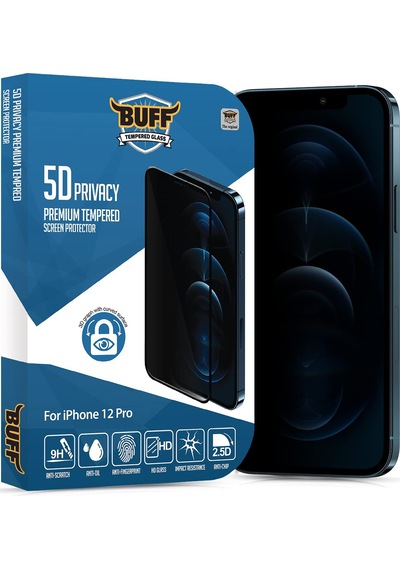 Buff Labs Apple iPhone Uyumlu 12 Pro 5d Tam Kaplayan Hayalet Ekran Koruyucu Sku: Mır8690010116475