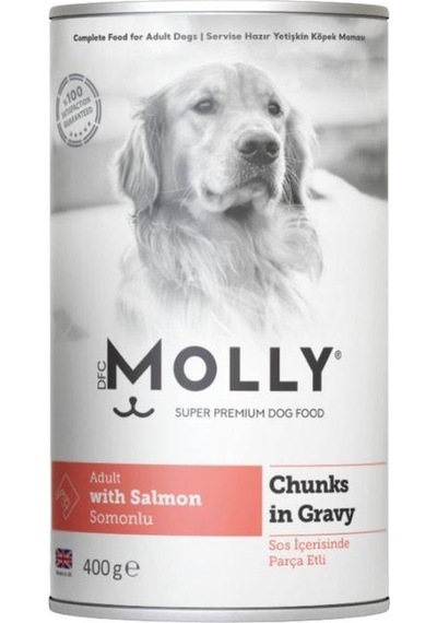 Molly Sos İçinde Parça Somonlu Yetişkin Köpek Konservesi 400 Gr