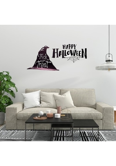 Happy Halloween Temalı Duvar Stickerı Çok Renkli