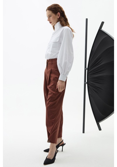 Rebellion Nicola Wool Pants Kahverengi