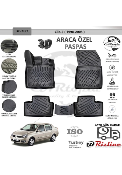 Renault Clio 2 / 2001-2005 / Siyah / Rizline Paspas