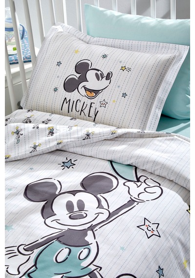 Özdilek Mickey Mouse Good Night Disney Lisanslı Bebek Nevresim Takımı Beyaz