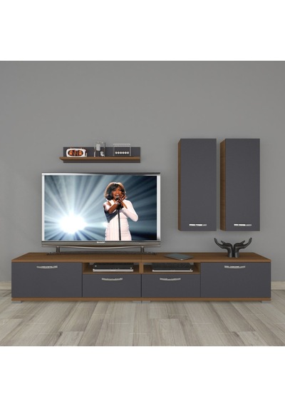 Decoraktiv Eko 5220d Mdf Tv Ünitesi Tv Sehpası Ceviz - Antrasit