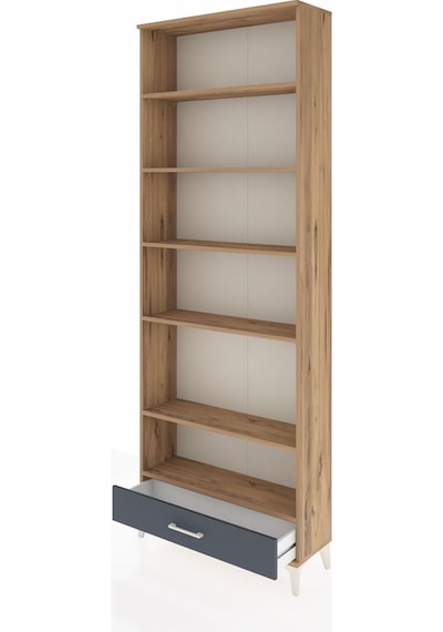 Arges Dolap 6 Raflı Tek Çekmeceli 88x30x243 Çam-antrasit Çam Arges Dolap 6 Raflı Tek Çekmeceli 88x30x243 Çam-antrasit Çam