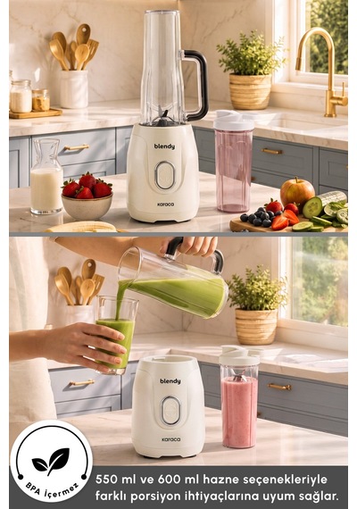 Karaca Blendy Personal Kişisel Kulplu Smoothie Blender Çift Hazneli Starlight