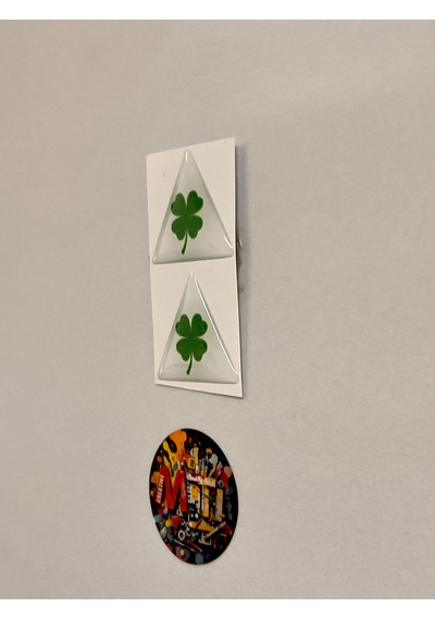 Yonca Damla Sticker Alfa Romeo Yonca Amblem Sticker 3d Silikon Direk Arması Epoksi 2adet 3,5x3,5cm Beyaz