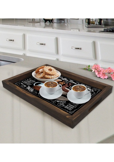 Bk Gift Coffee Tasarımlı Ahşap Tepsi-3