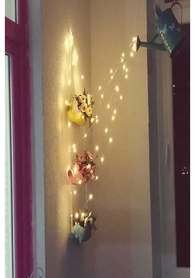 50 Ledli 5 Metre Işıklı Peri Bakır Tel Dizeleri Beyaz Işık