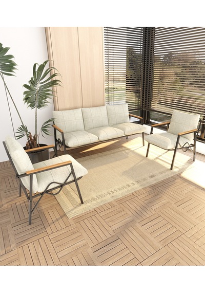 Doruk Home Balkon, Bahçe, Cafe, Metal Kanepe Koltuk Takımı , Bahçe Mobilyası,3 1 1 Krem Krem Bej Doruk Home Balkon, Bahçe, Cafe, Metal Kanepe Koltuk Takımı , Bahçe Mobilyası,3 1 1 Krem Krem Bej