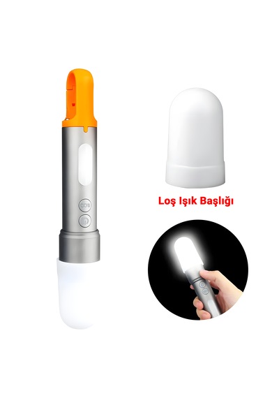 X723 Şarjlı Kamp Feneri Ve El Feneri 9 Modlu Led + Cob Işık, Zoom, Type-c Şarjlı, Askılı Siyah