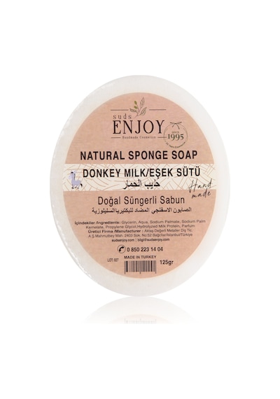Suds Enjoy Doğal Süngerli Eşek Sütü Sabunu 125 G