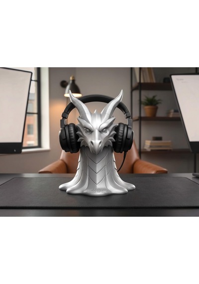 Happy3dworld Ejderha Kafası Kulaklık Standı, 3d Baskı Fantastik Gotik Model