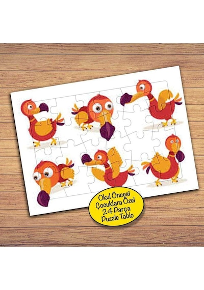 Şaşkın Sevimli Kuş Çocuklara Özel Puzzle Yapboz Tablo-pz158
