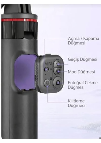 C22 Akıllı Yüz Takip Özellikli Kameralı Kumandalı Canlı Yayın Selfi Çubuğu Gimbal Tripod