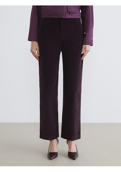 Lcwaıkıkı Classic Bordo Standart Fit Kadife Kadın Pantolon