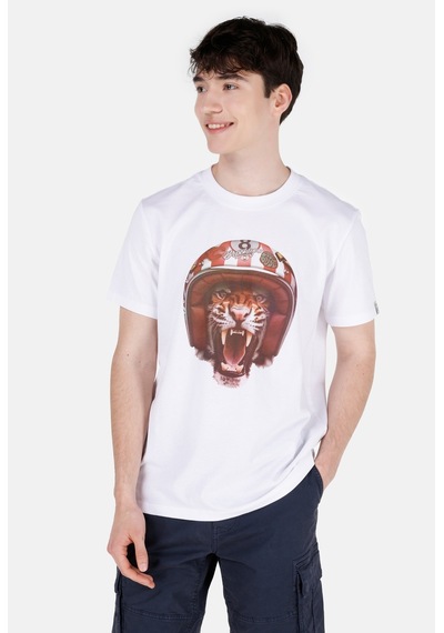 Colin's Colins Normal Kesim Bisiklet Yaka Baskılı Beyaz Erkek Kısa Kol Tişört Cl1064852 Q1.v1 Wht Beyaz