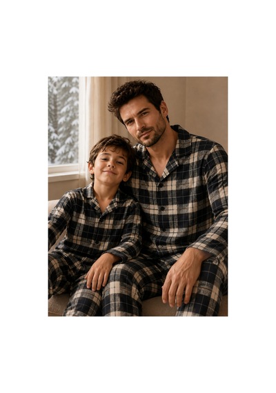 Free Beka Ekose Desenli Baba Oğul Uzun Kollu Gömlek Yaka Düğmeli Erkek Pijama Takımı Çok Renkli Free Beka Ekose Desenli Baba Oğul Uzun Kollu Gömlek Yaka Düğmeli Erkek Pijama Takımı Çok Renkli