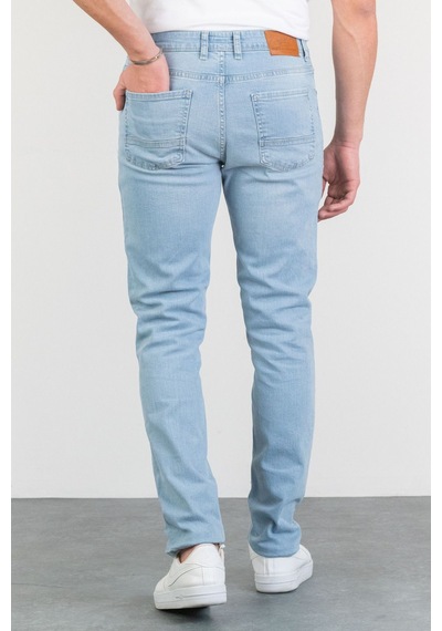 HLT Jeans Erkek Buz Mavi Taşlamalı Slim Fit Likralı Jean Kot Pantolon Mıchael