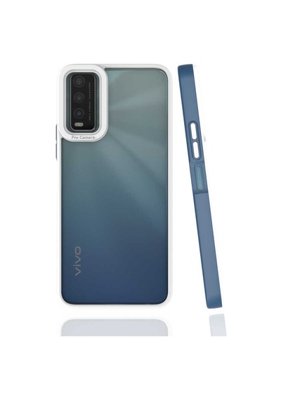 Zore Vivo Y20s Kılıf Omsy Mima Kapak - Lacivert