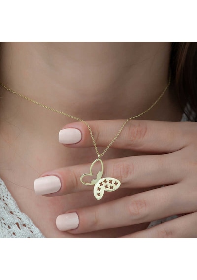 ​​Gümüş Gold Kelebek Kadın Kolye (510925023)
