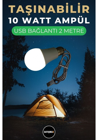 Kamp Lambası 2 Metre Led Ampul Usb Kamp Lambası Mini Kamp Feneri