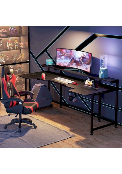 Zizuva Tasarım Gaming Çalışma Masası Ceviz - Siyah