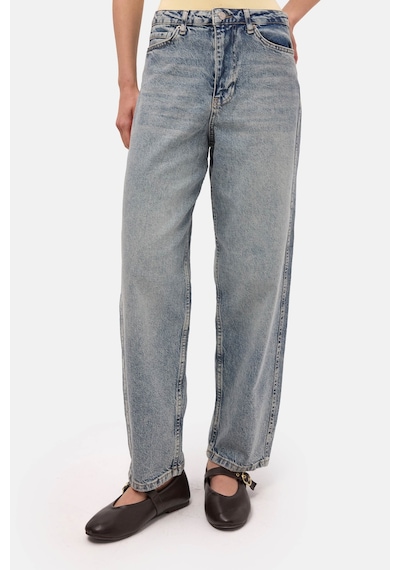 Itsbasic Kadın Kot Renk 4s6-32 Relax Fit Esnek Kumaş Denim Jean Mavi