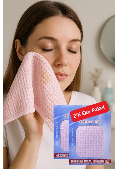 Galeno Pharma Mikrofiber Makyaj Temizleme Bezi Sihirli Bez 2'li Fırsat Paketi Pembe