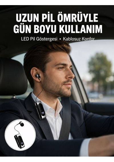 Bluetooth 5.2 Klipsli Kablosuz Kulaklık Dijital Ekran & Titreşimli Uyarı Yeni Nesil - Lisinya