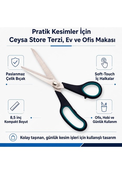 Tr Kumaş Ve Terzi Makası 24,5 Cm, Kağıt Dikiş Ve Büyük Boy Makas