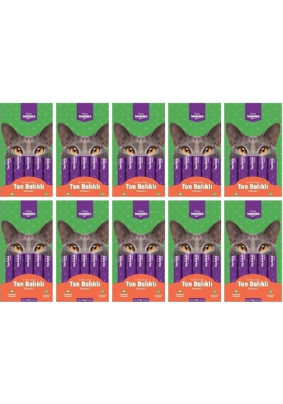 Kiwi Pets Kycc-50352 Yammies Ton Balıklı - Somonlu Sıvı Kedi Ödül Maması 10 Paket
