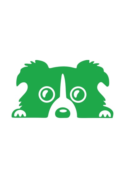 Köpek Araba Sticker 17x17 Cm Yeşil