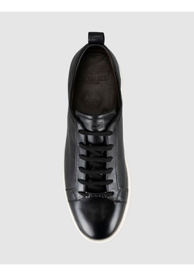 Cabani Siyah Hakiki Dana Deri Bağcıklı Günlük Erkek Sneaker