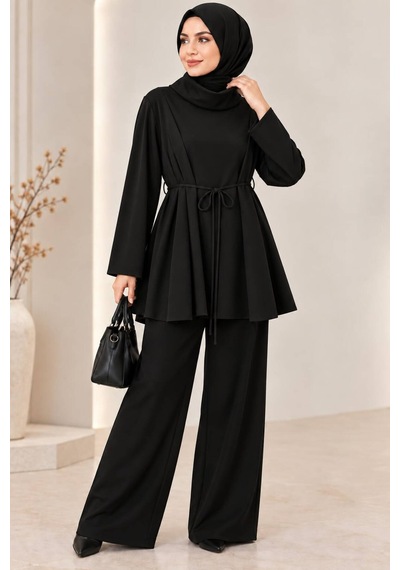 Miss Meliss Oysho Kumaş Oversize Salaş Tunik Siyah Siyah