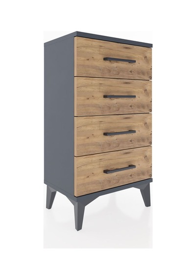 Arges Komodin 4 Çekmeceli 44x30x80 Antrasit-çam Antrasit