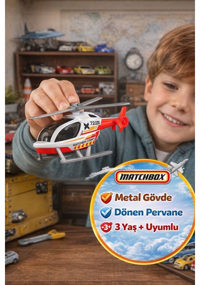 Metal Gövdeli Matchbox Sky Busters Mbx Eheli Metal Oyuncak Helikopter Lisanslı Model Uçağı