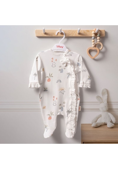 Tiffany Baby & Kids Tiffany Baby Sunny Garden Patikli Bebek Tulumu 2410040 Ekru