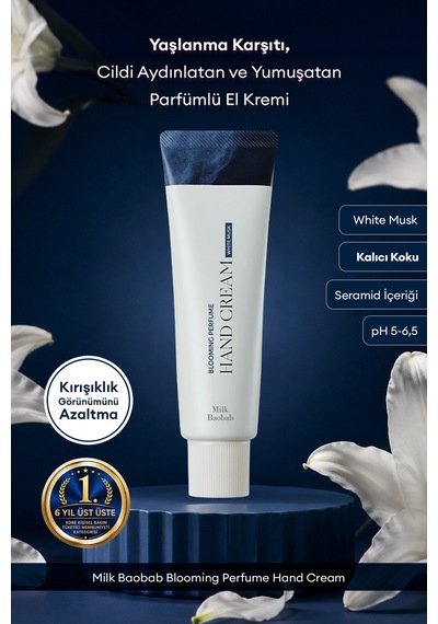 Yaşlanma Karşıtı Yumuşatıcı Parfümlü El Kremi Mılk Baobab Blooming Perfume Hand Cream White Musk