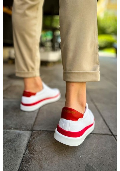 Ch979 Santoni Gbt Spor Erkek Ayakkabı Beyaz/kırmızı