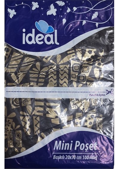 Pk Baskılı Mini Boy Hışır Poşet 20X30Cm 100 Adet