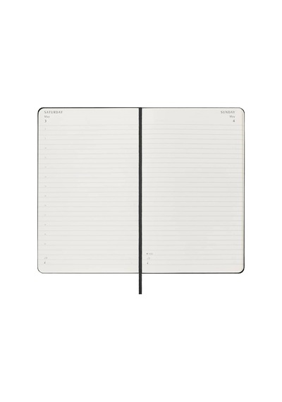 Moleskine 12 Ay Günlük Ajanda L Boy 13x21 Cm Sert Kapak Siyah Siyah