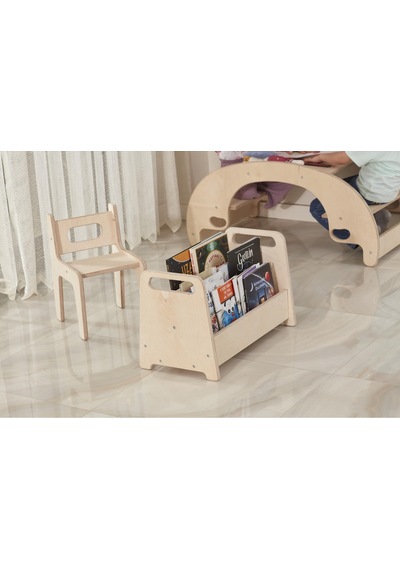 Montessori Orta Boy Kitaplık Bej