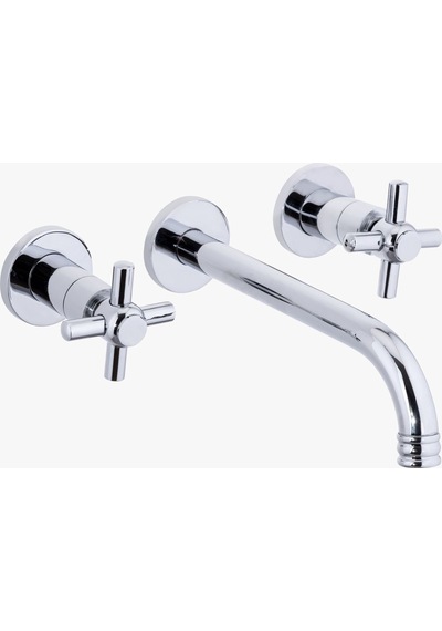 İsaoğlu Yapı Ankastre Lavabo Bataryası Duvardan Vintage Armatür Silver Gümüş Renk Gümüş