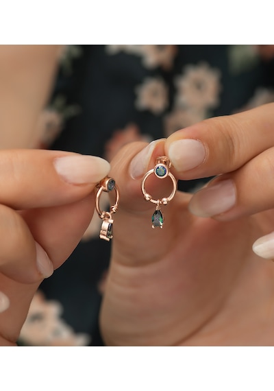 925 Ayar Mistik Topaz Minik Damla Küpe Kadın Gümüş Küpe N11.9779