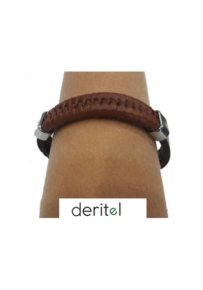 Deritel Örmeli Bileklik Hakiki Deri Çok Renkli