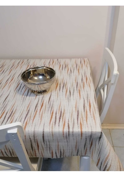 Elyaflı Pvc Muşamba - Desenli Silinebilir Masa Örtüsü 02mrl210b Kahve