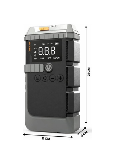 12000 Mah Akü Takviye Cihazı 150 Psi Lastik Şişirme Powerbank Led Işıklı Acil Durum Güç Kaynağı