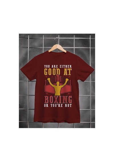Segungear Goodatboxing Erkek Regular Fit Baskılı Spor Tişört Bordo - 933506538 Bordo