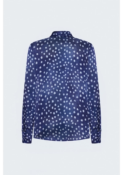 Sateen Desenli Klasik Gömlek - Lacivert-137938